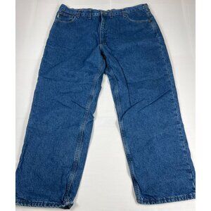 Carhartt Men 44X30 B172-DST Relaxed Fit Flannel Lined Jeans Blue Denim